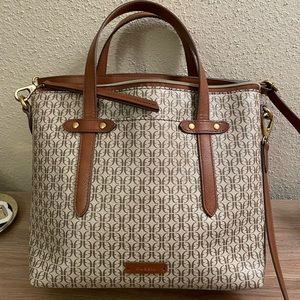 BROWN/TAN FOSSIL CROSSBODY PURSE